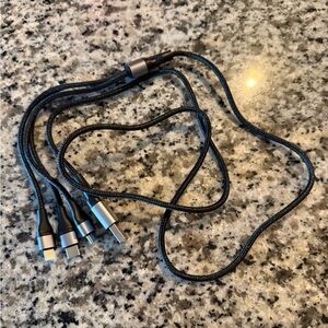 2 packs of Black Multi-Port Charging Cables